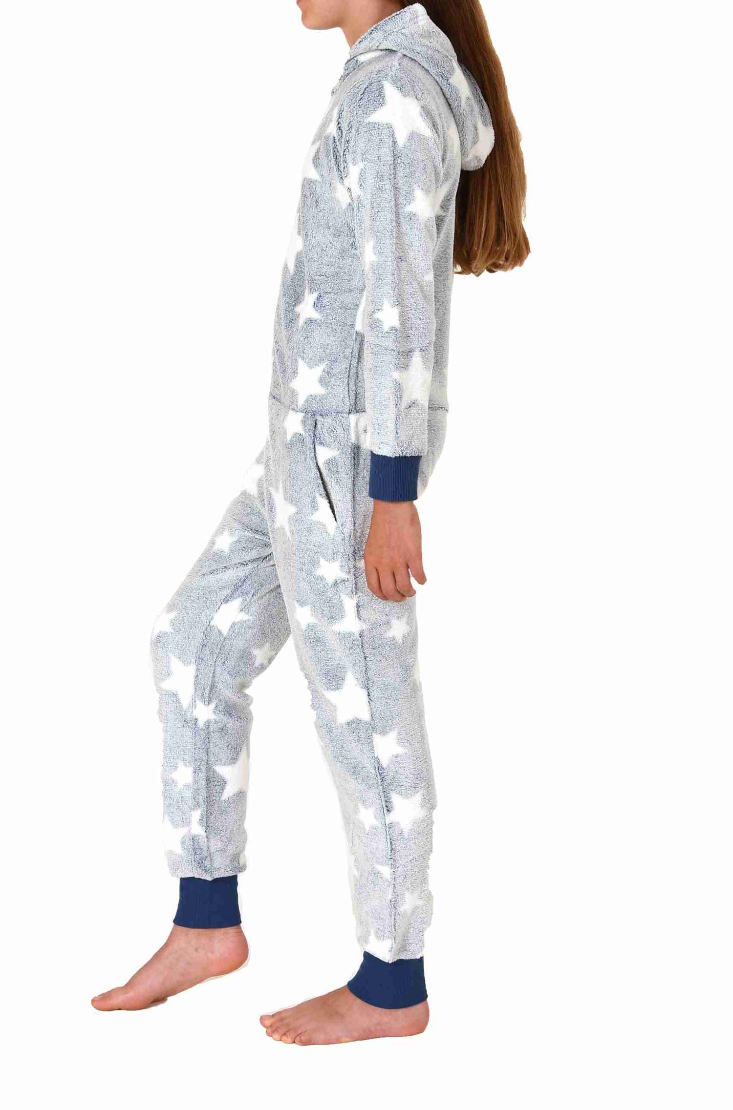 Mädchen Schlafanzug Jumpsuit Overall in Sterneoptik aus kuschelig warmen Coralfleece Mädchen Schlafanzug Jumpsuit Overall in Sterneoptik aus kuschelig warmen Coralfleece