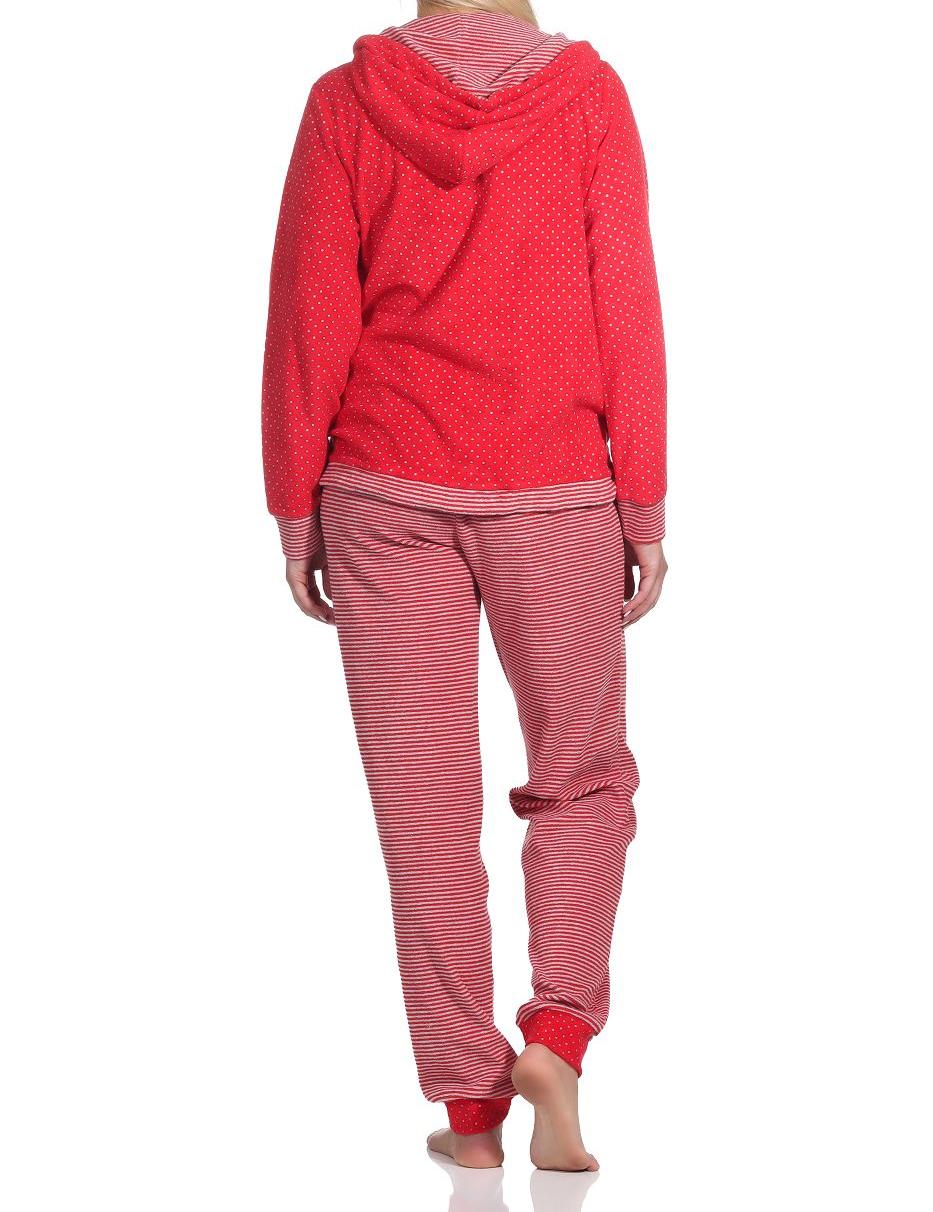 Damen Frottee Hausanzug mit Bündchen im Tupfen- und Ringeldesign - auch in Übergrößen Damen Frottee Hausanzug mit Bündchen im Tupfen- und Ringeldesign - auch in Übergrössen