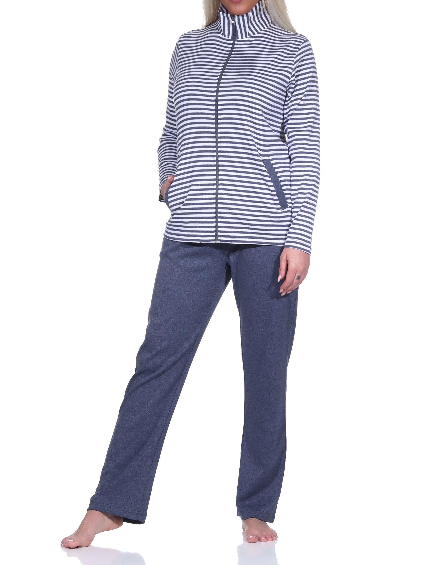 Damen langarm Hausanzug in Kuschel Interlock Qualität - auch in Übergrössen - 222 216 96 237 Damen langarm Hausanzug in Kuschel Interlock Qualität - auch in Übergrössen