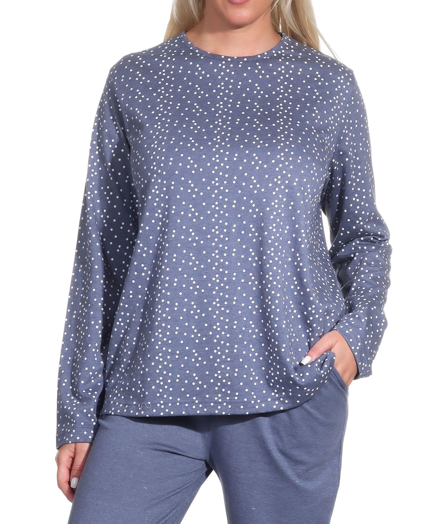 Damen langarm Schlafanzug Pyjama Oberteil Shirt Mix & Match