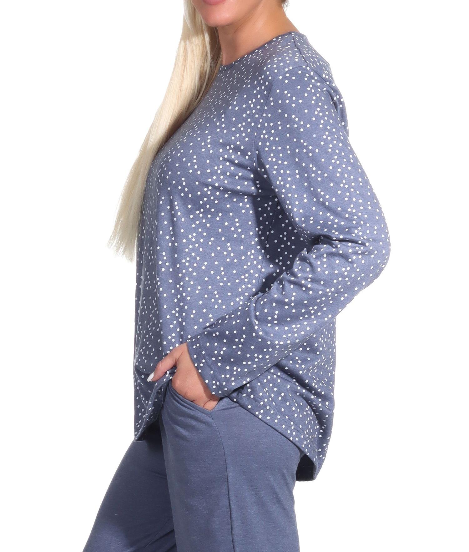 Damen langarm Schlafanzug Pyjama Oberteil Shirt Mix & Match