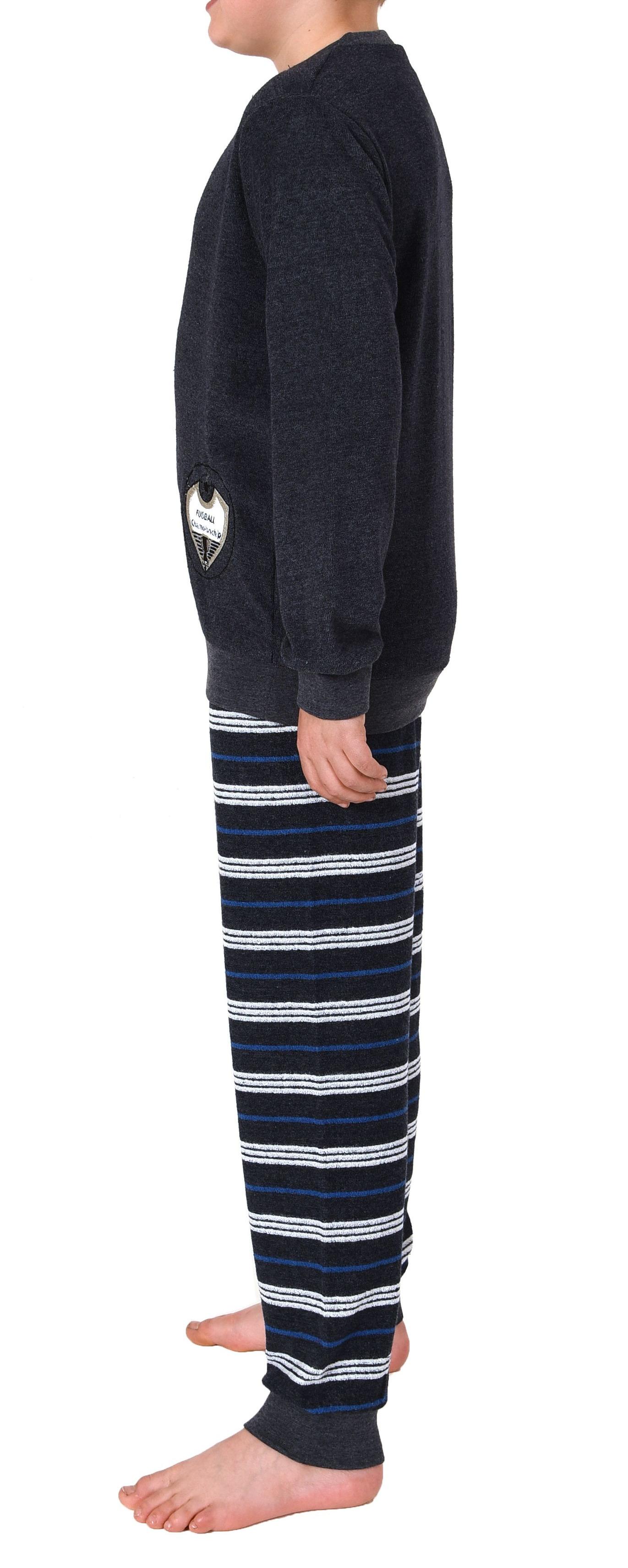 Cooler Jungen Frottee langarm Schlafanzug Pyjama mit Bündchen und Fussball-Motiv - 222 501 13 806 Cooler Jungen Frottee langarm Schlafanzug Pyjama mit Bündchen und Fussball-Motiv