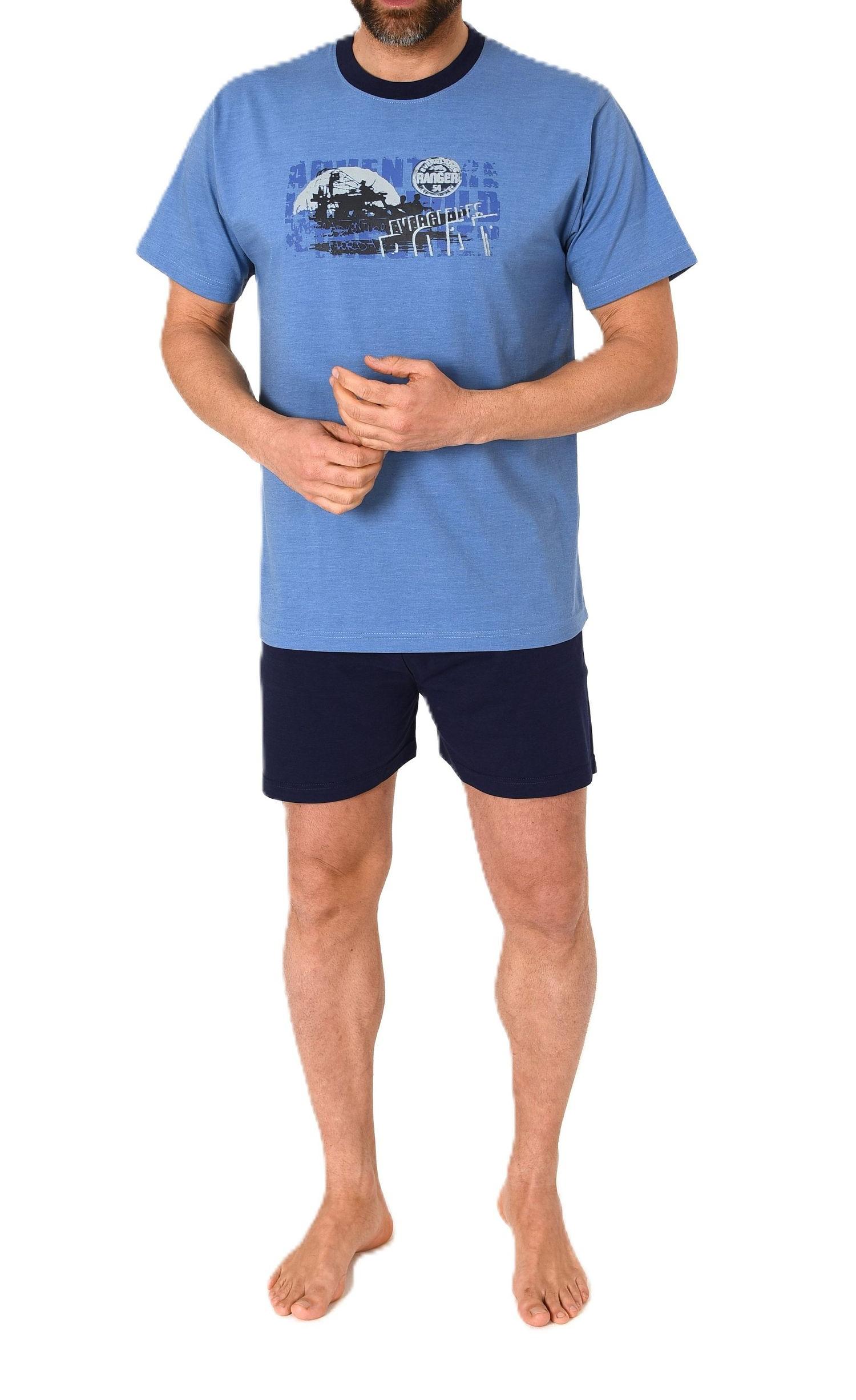 Herren kurzarm Schlafanzug Shorty Pyjama