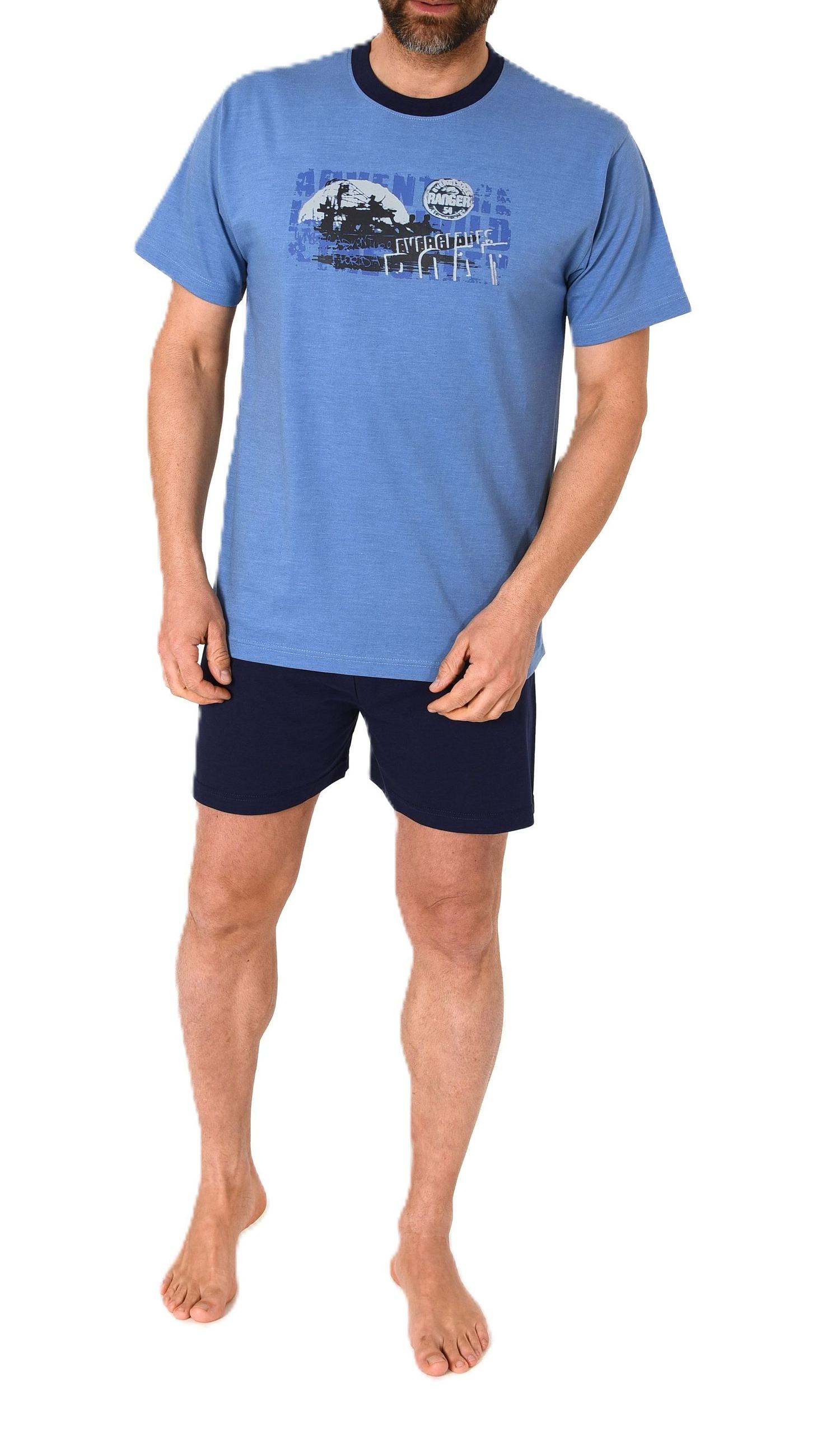 Herren kurzarm Schlafanzug Shorty Pyjama