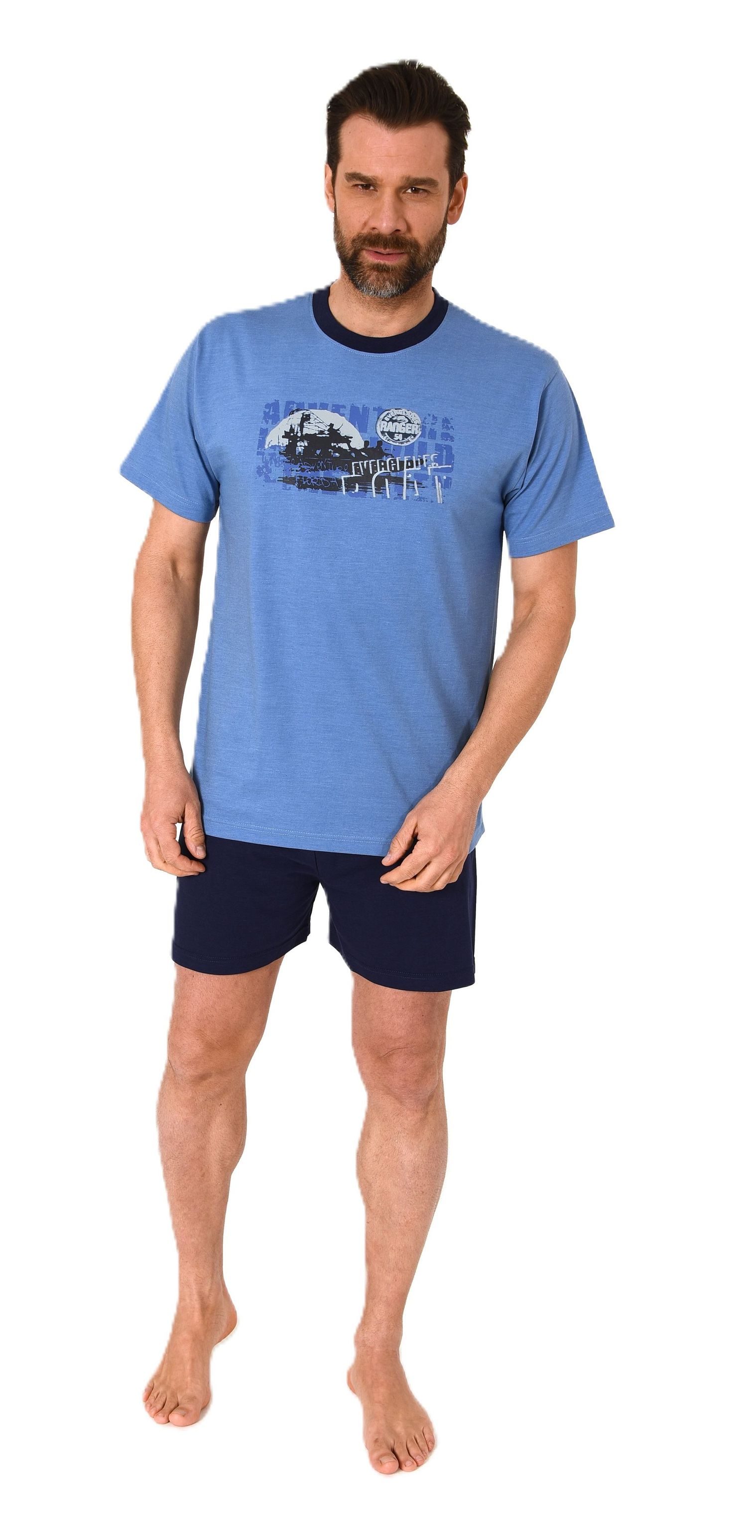 Herren kurzarm Schlafanzug Shorty Pyjama
