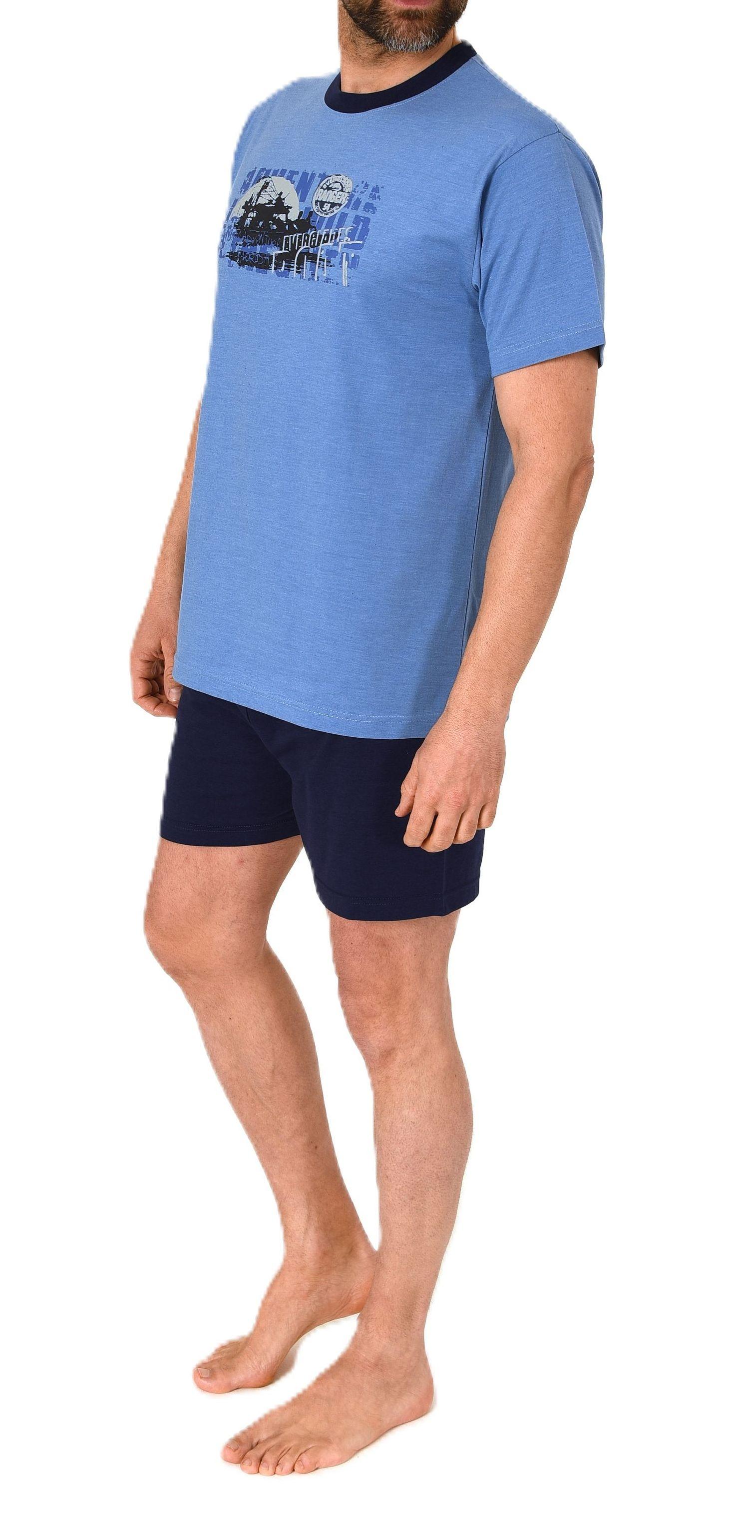 Herren kurzarm Schlafanzug Shorty Pyjama