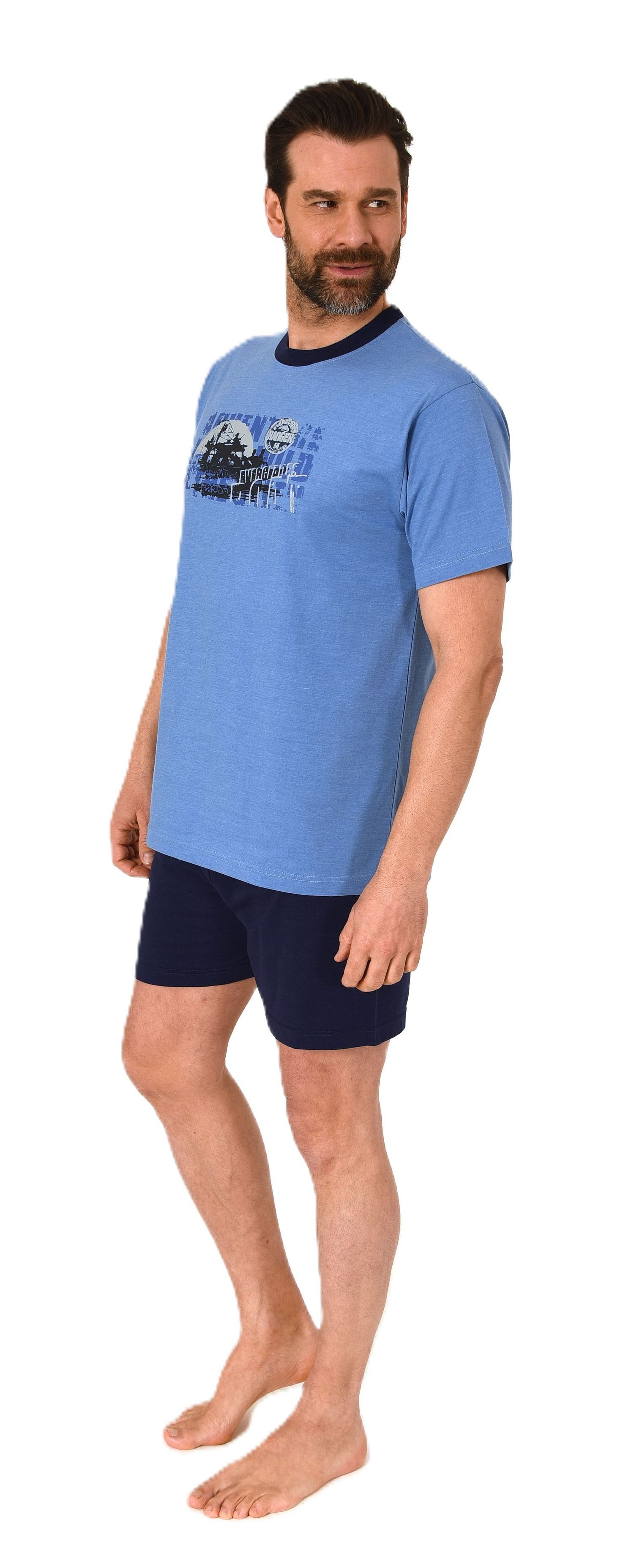 Herren kurzarm Schlafanzug Shorty Pyjama