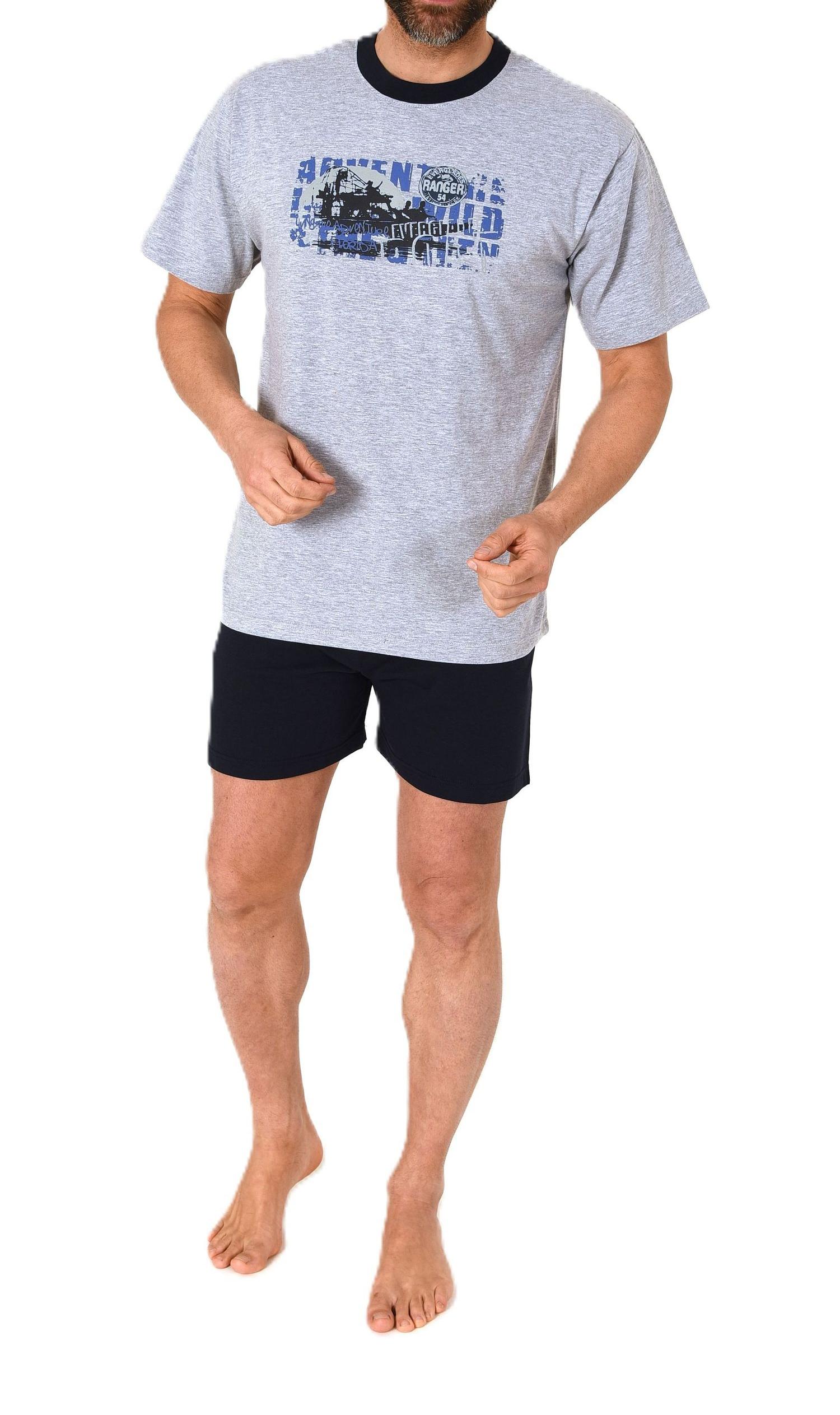Herren kurzarm Schlafanzug Shorty Pyjama
