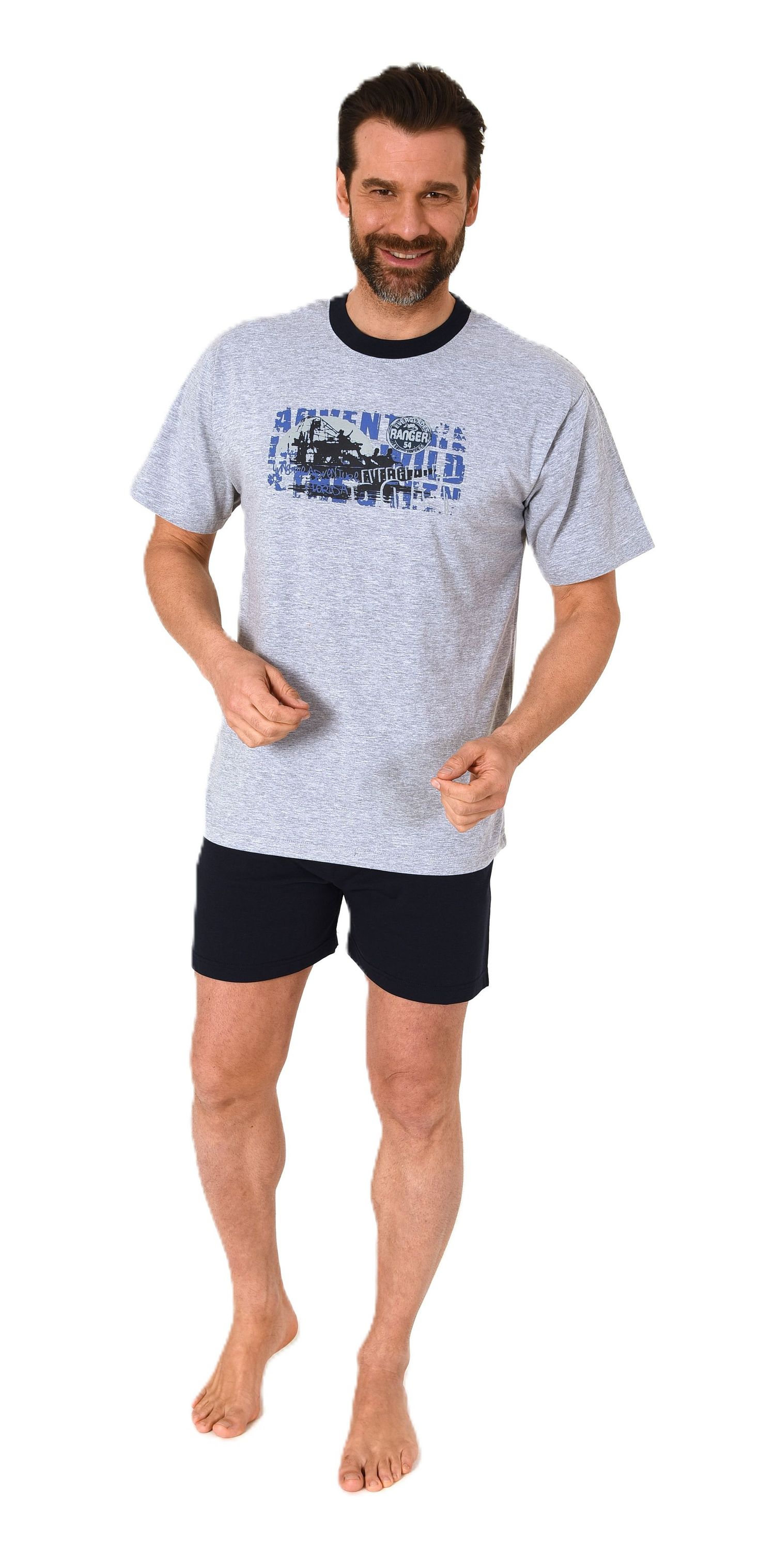 Herren kurzarm Schlafanzug Shorty Pyjama