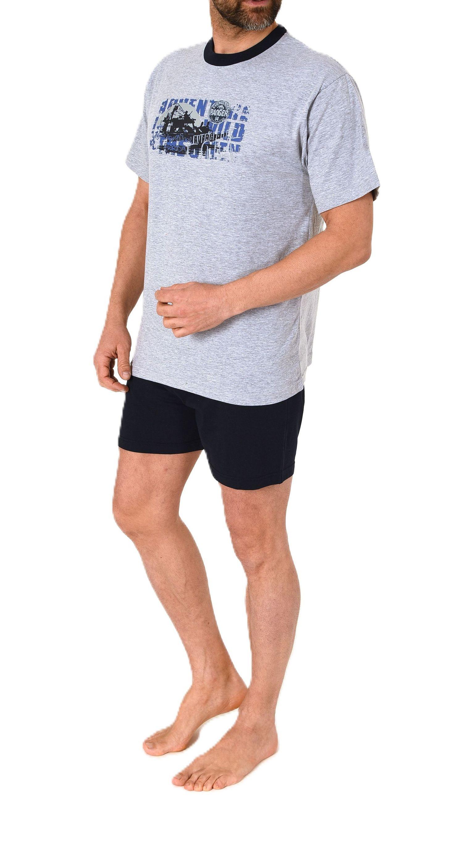 Herren kurzarm Schlafanzug Shorty Pyjama