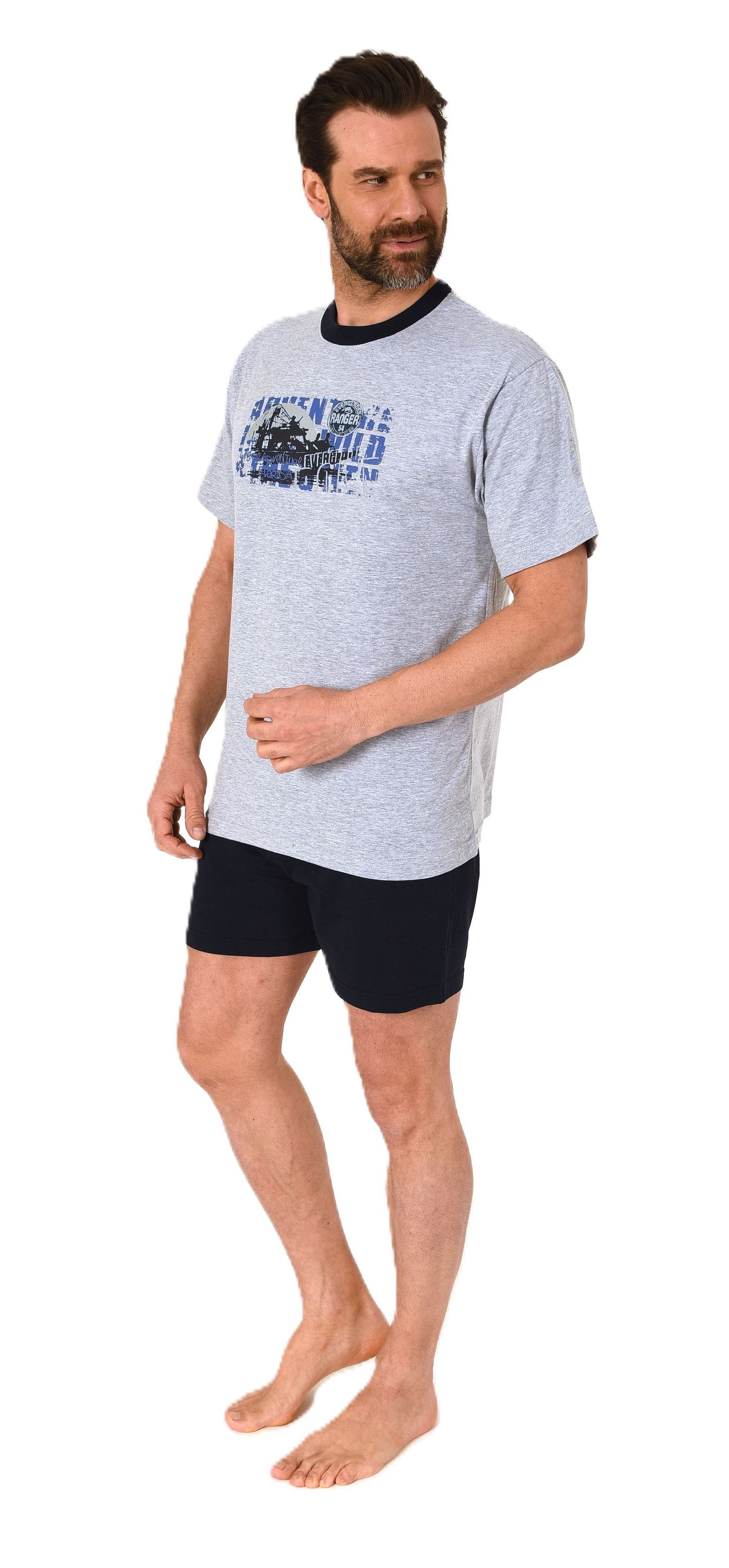 Herren kurzarm Schlafanzug Shorty Pyjama