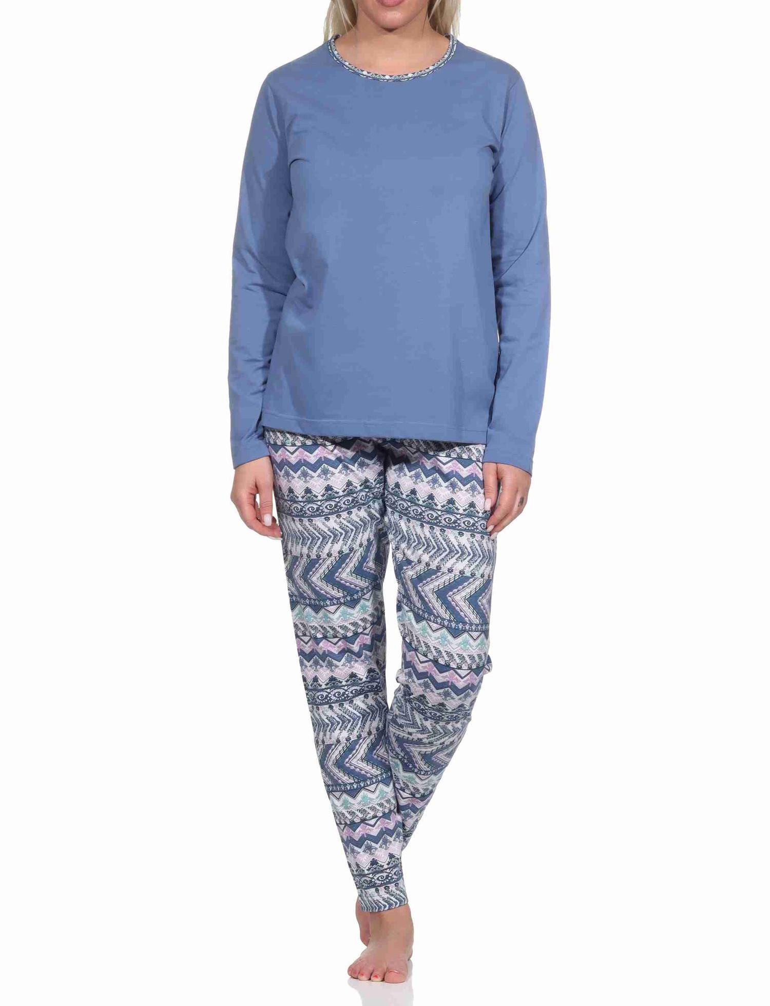 Damen langarm Schlafanzug Pyjama im wunderschönen Ethnolook