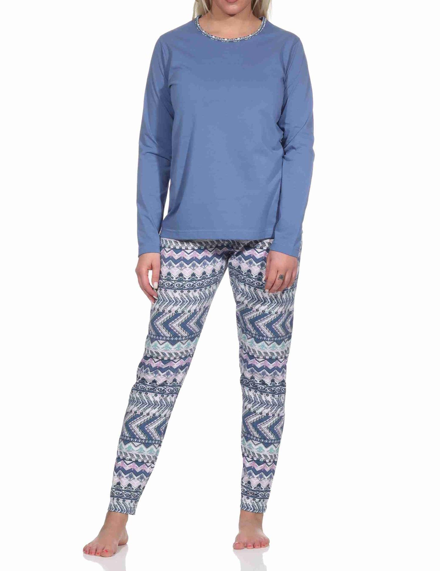 Damen langarm Schlafanzug Pyjama im wunderschönen Ethnolook