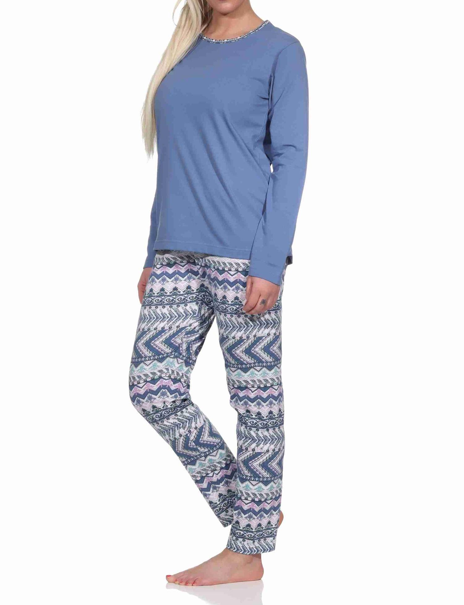 Damen langarm Schlafanzug Pyjama im wunderschönen Ethnolook