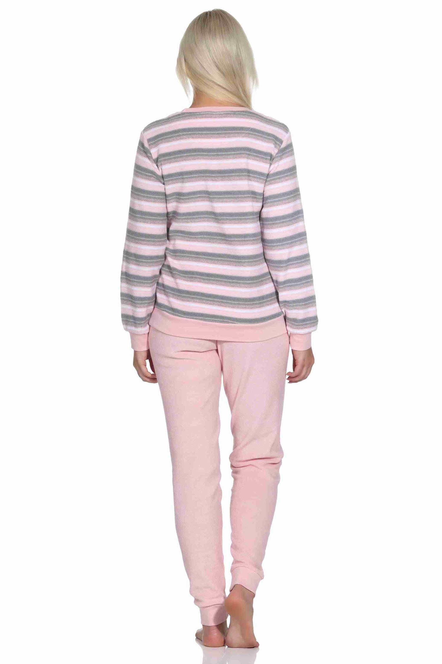Wunderschöner Damen Frottee Schlafanzug langarm Pyjama mit Bündchen - auch in Übergrössen Wunderschöner Damen Frottee Schlafanzug langarm Pyjama mit Bündchen - auch in Übergrössen