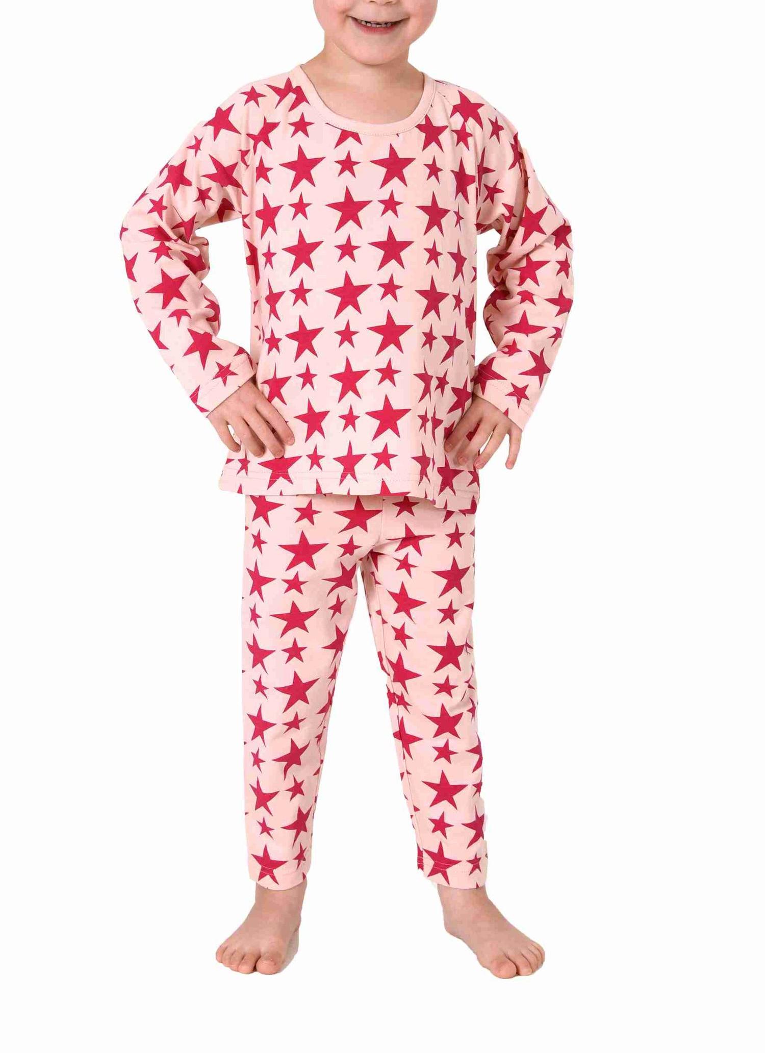 Wunderschöner Kleinkinder Mädchen langarm Schlafanzug Pyjama in toller Sterne Optik