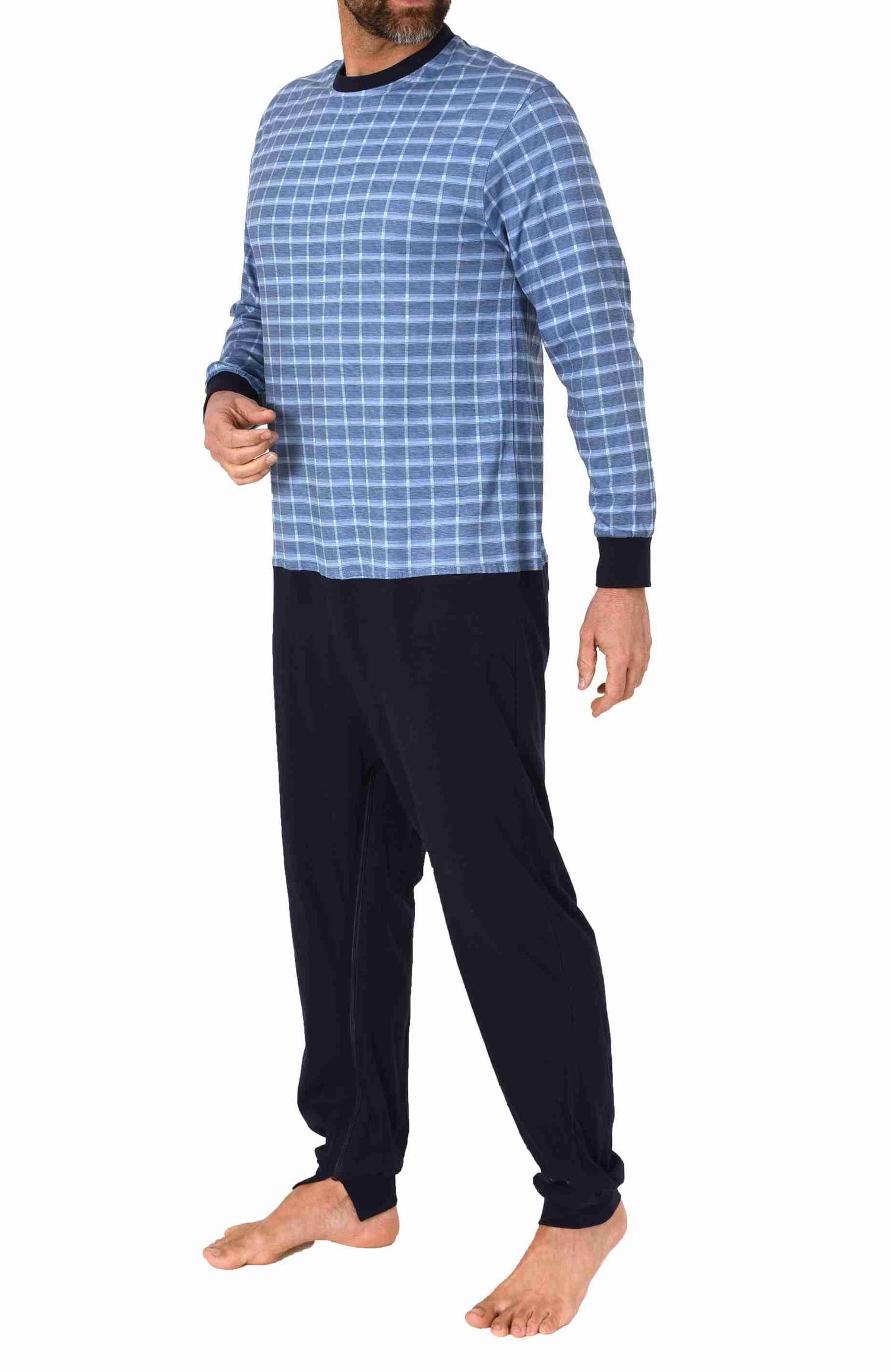 Herren Pflegeoverall langarm Einteiler Schlafanzug mit Reissverschluss am Rücken und Bein