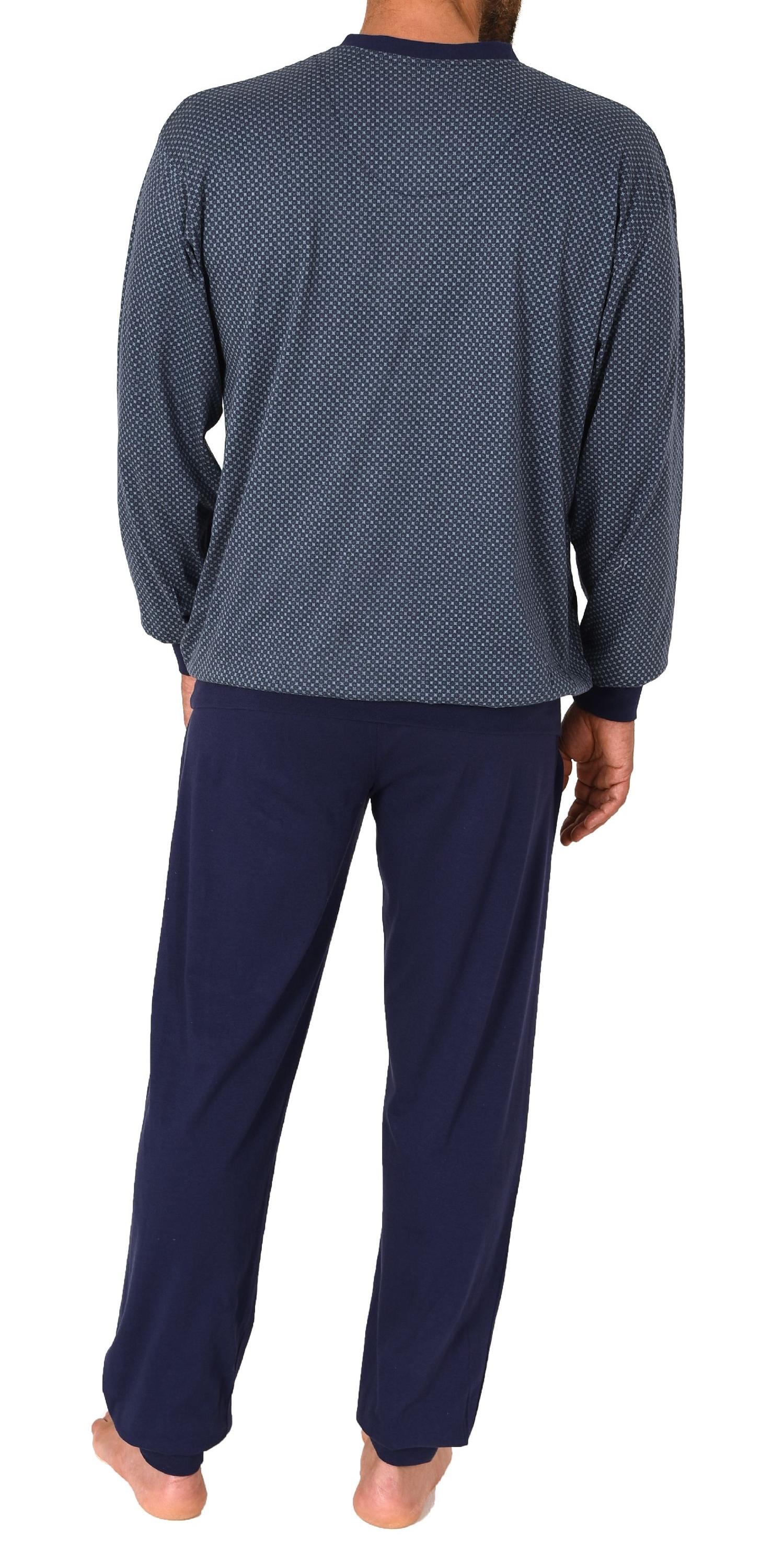 Wunderschöner Normann Herren Langarm Schlafanzug mit Bündchen Pyjama in edler Optik