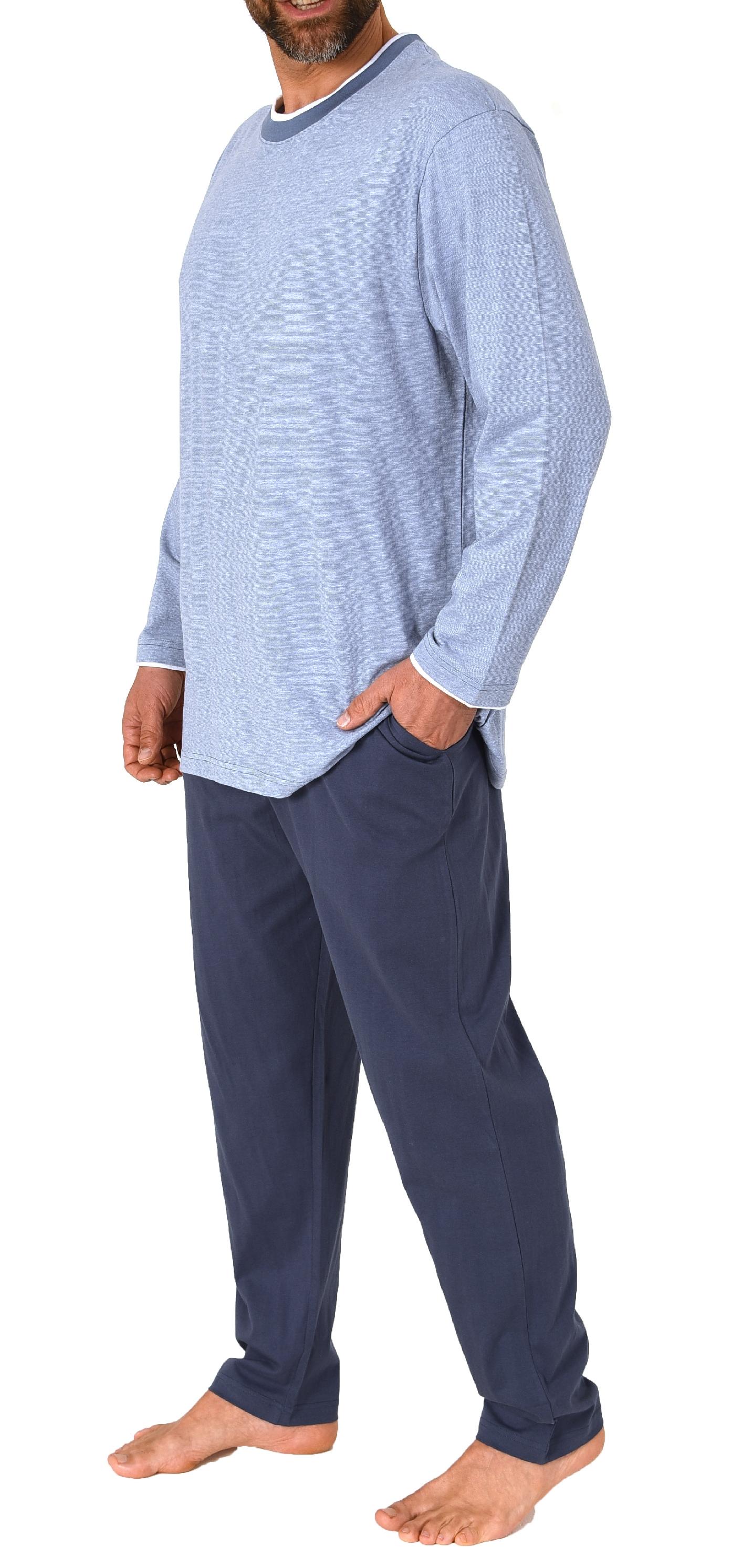 Lässiger Herren langarm Schlafanzug Pyjama in chilliger Optik - auch in Übergrössen