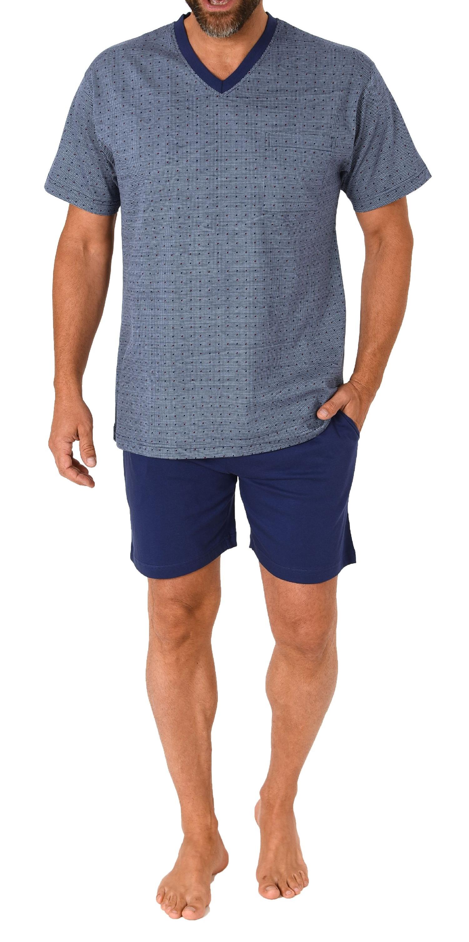 Normann Herren kurzarm Schlafanzug Shorty Pyjama in einer edlen Optik