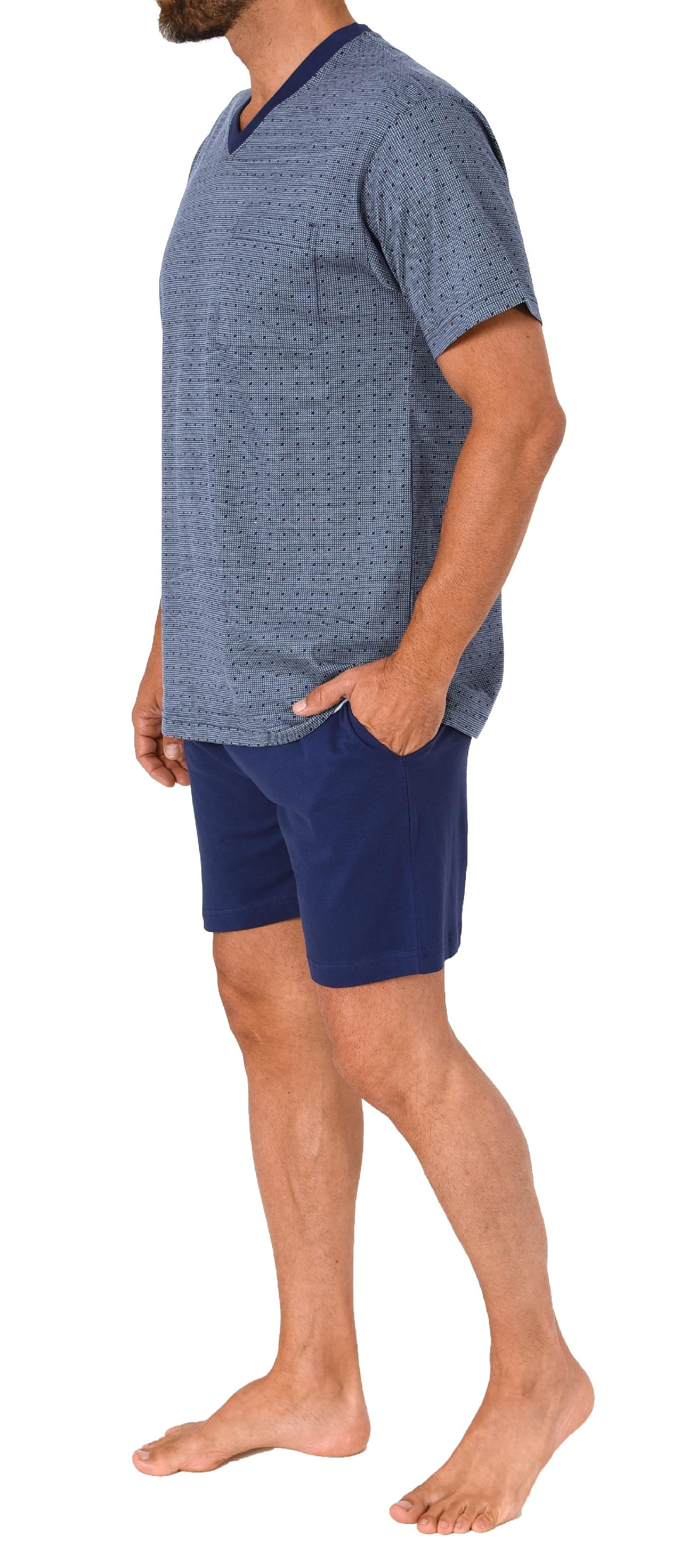 Normann Herren kurzarm Schlafanzug Shorty Pyjama in einer edlen Optik