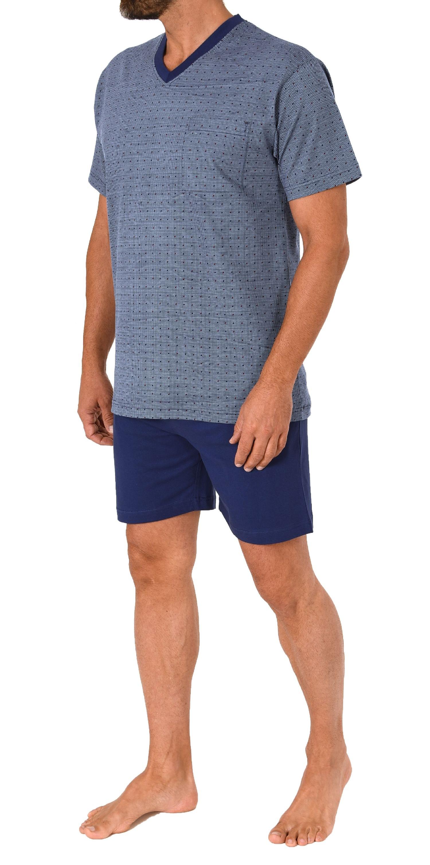 Normann Herren kurzarm Schlafanzug Shorty Pyjama in einer edlen Optik