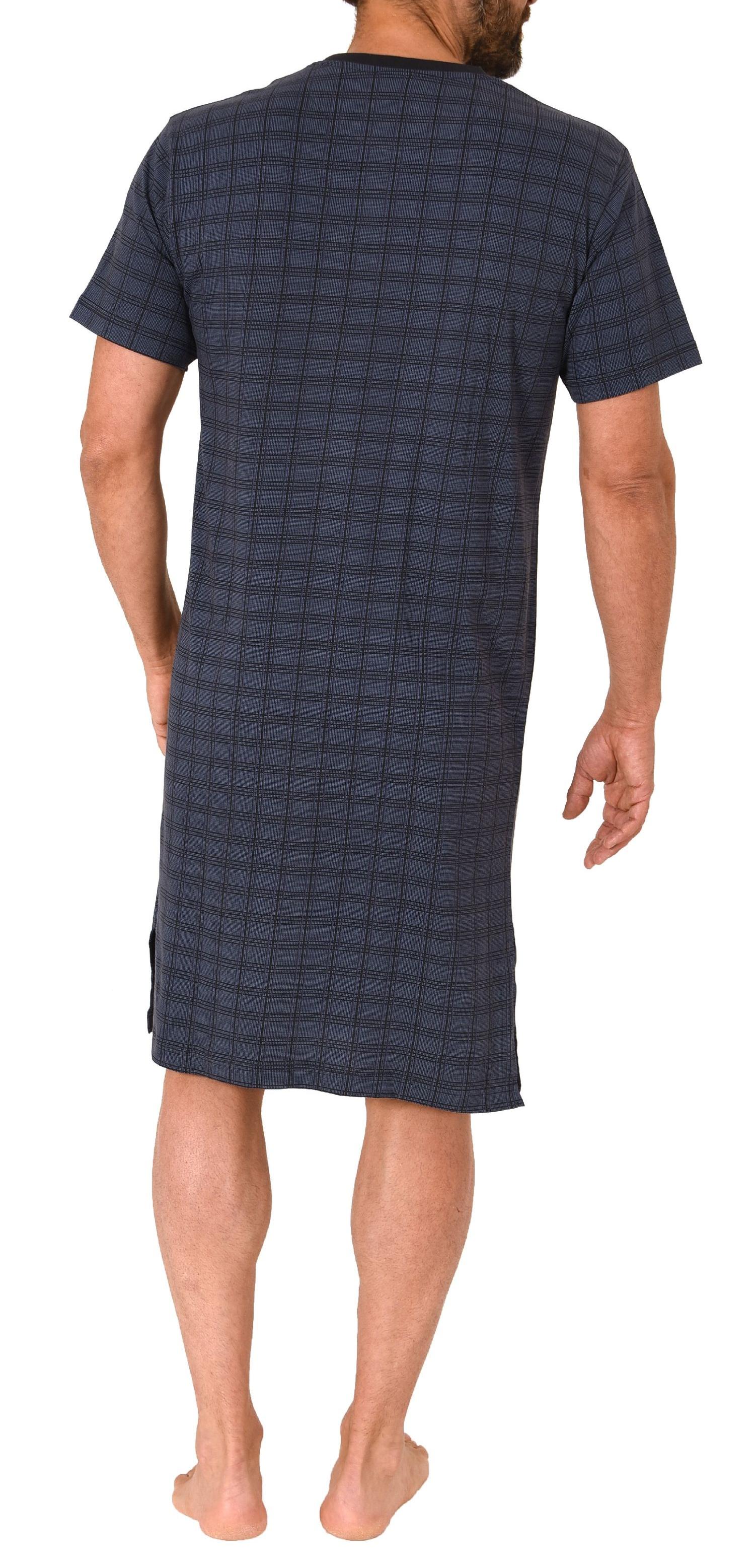 Normann Herren kurzarm Nachthemd mit Knopfleiste am Hals – auch in Übergrössen
