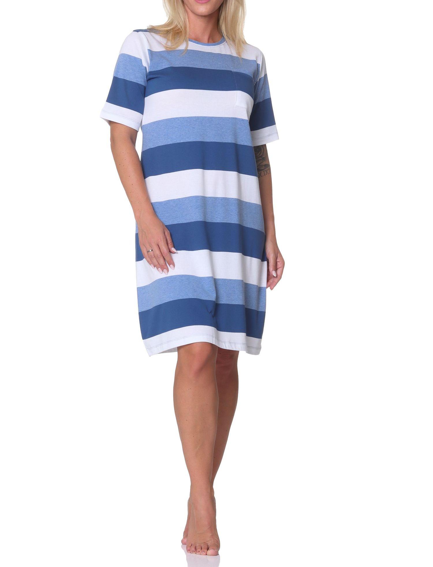 Normann Damen kurzarm Nachthemd in Blockstreifenoptik - auch in Übergrößen - 123 214 90 101 Normann Damen kurzarm Nachthemd in Blockstreifenoptik - auch in Übergrössen