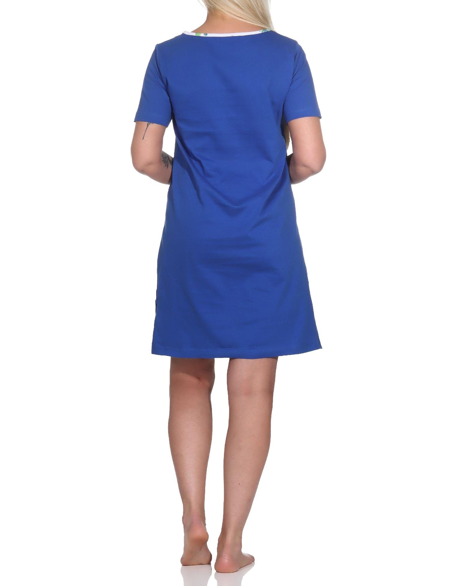 Normann Damen kurzarm Nachthemd mit Kaktus als Motiv - 123 214 90 851 Normann Damen kurzarm Nachthemd mit Kaktus als Motiv