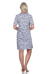 Normann Damen Nachthemd Kurzärmlig Im Ethno-Look – Auch In Übergrößen Bis 4XL