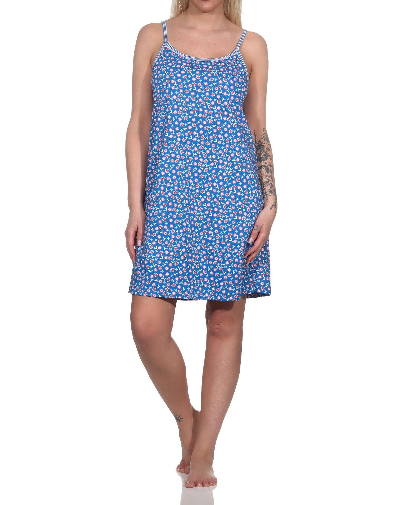 Normann Damen Spaghetti Nachthemd in geblümter Optik – auch in Übergrössen