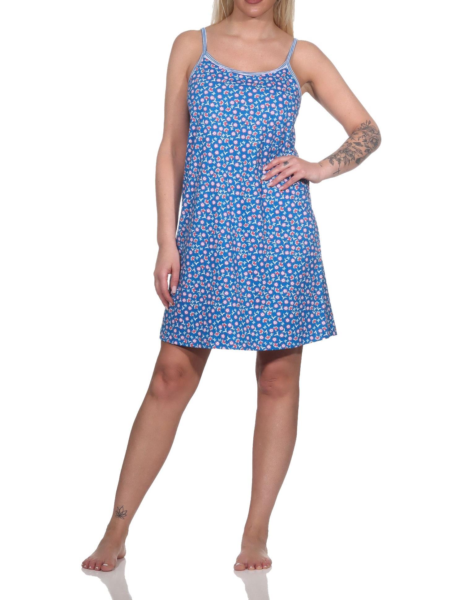 Normann Damen Spaghetti Nachthemd in geblümter Optik – auch in Übergrössen