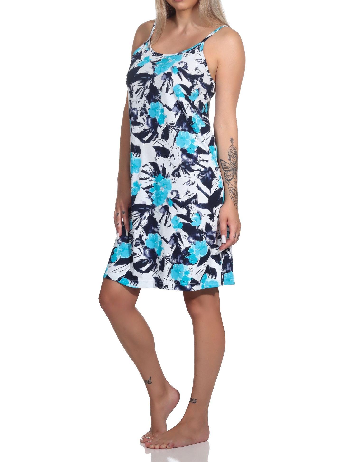 Damen Spaghetti Träger Nachthemd in floralem Print - 123 215 90 904 Damen Spaghetti Träger Nachthemd in floralem Print