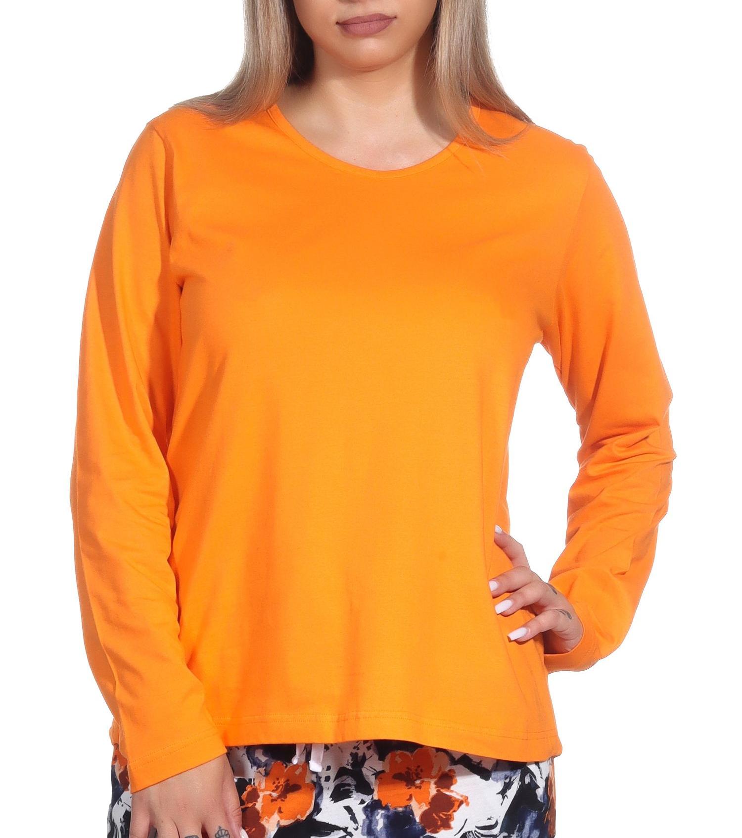 Damen Schlafanzug Shirt langarm Pyjama Oberteil Mix & Match in unifarben Damen Schlafanzug Shirt langarm Pyjama Oberteil Mix & Match in unifarben