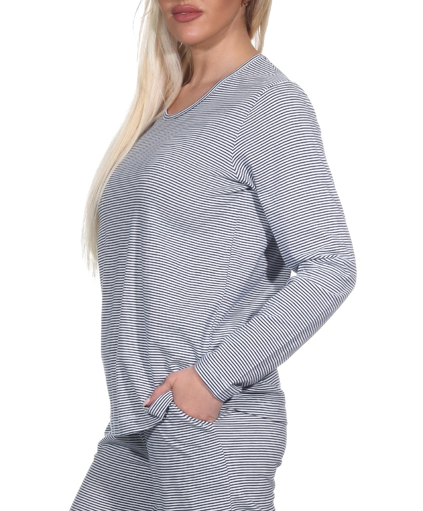 Damen Schlafanzug Pyjama Hose lang Mix & Match in Streifenoptik - perfekt zu kombinieren - 123 222 90 903 Damen Schlafanzug Pyjama Hose lang Mix & Match in Streifenoptik - perfekt zu kombinieren