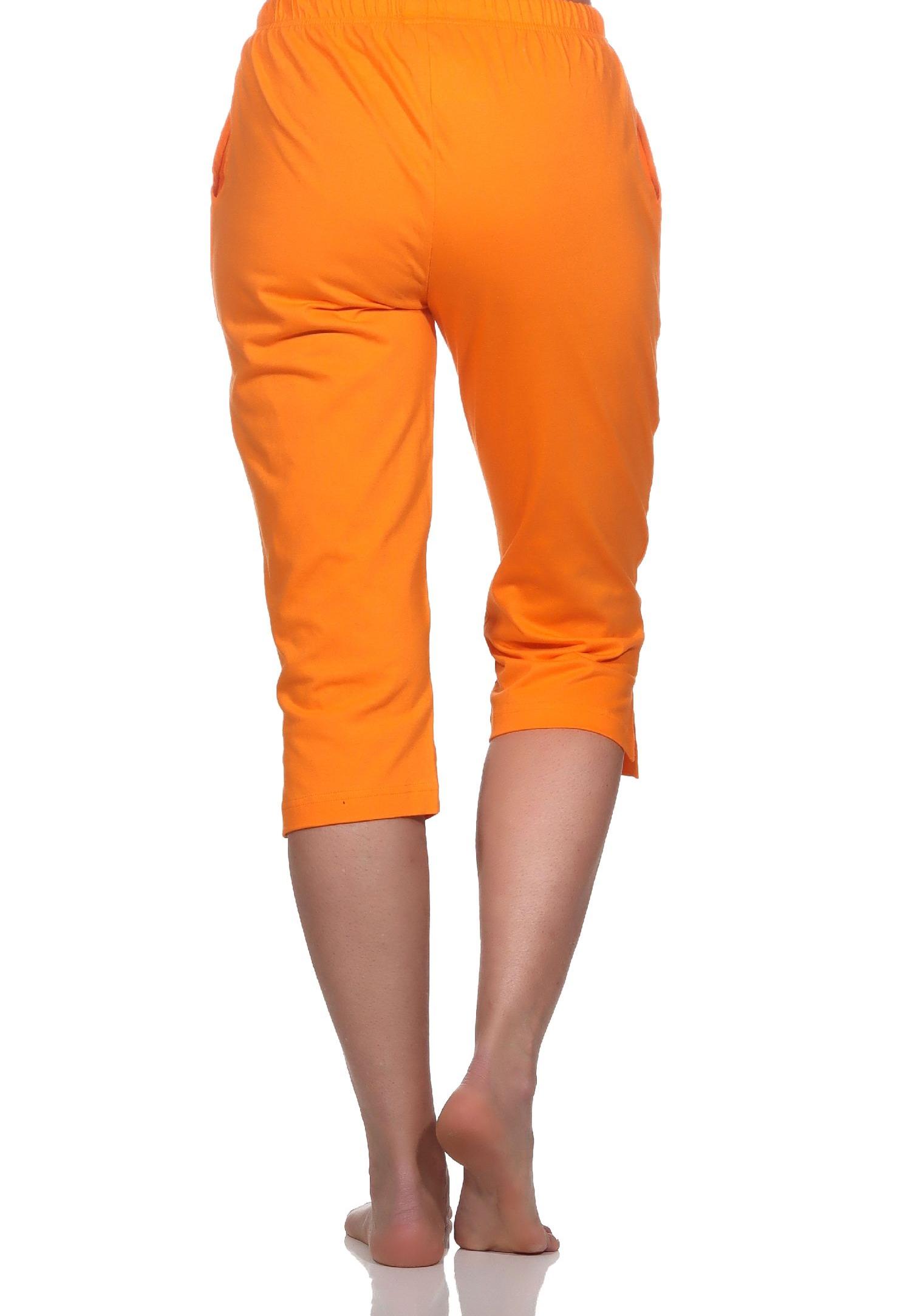 Damen Schlafanzug Capri-Hose 3/4-lang - Mix & Match in unifarben - perfekt zu kombinieren
