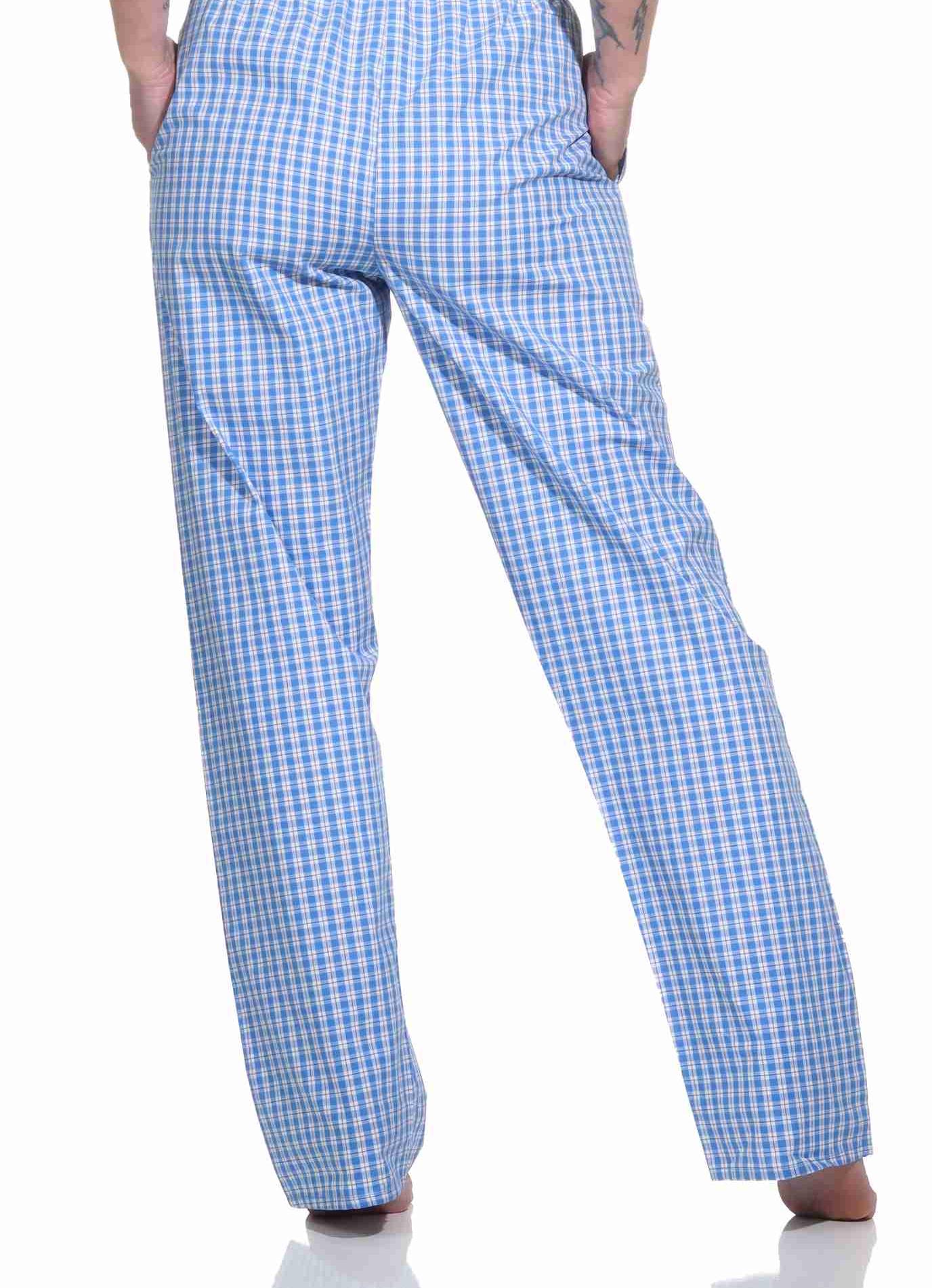 Damen Schlafanzug Hose lang gewebt aus Baumwolle – ideal zum relaxen