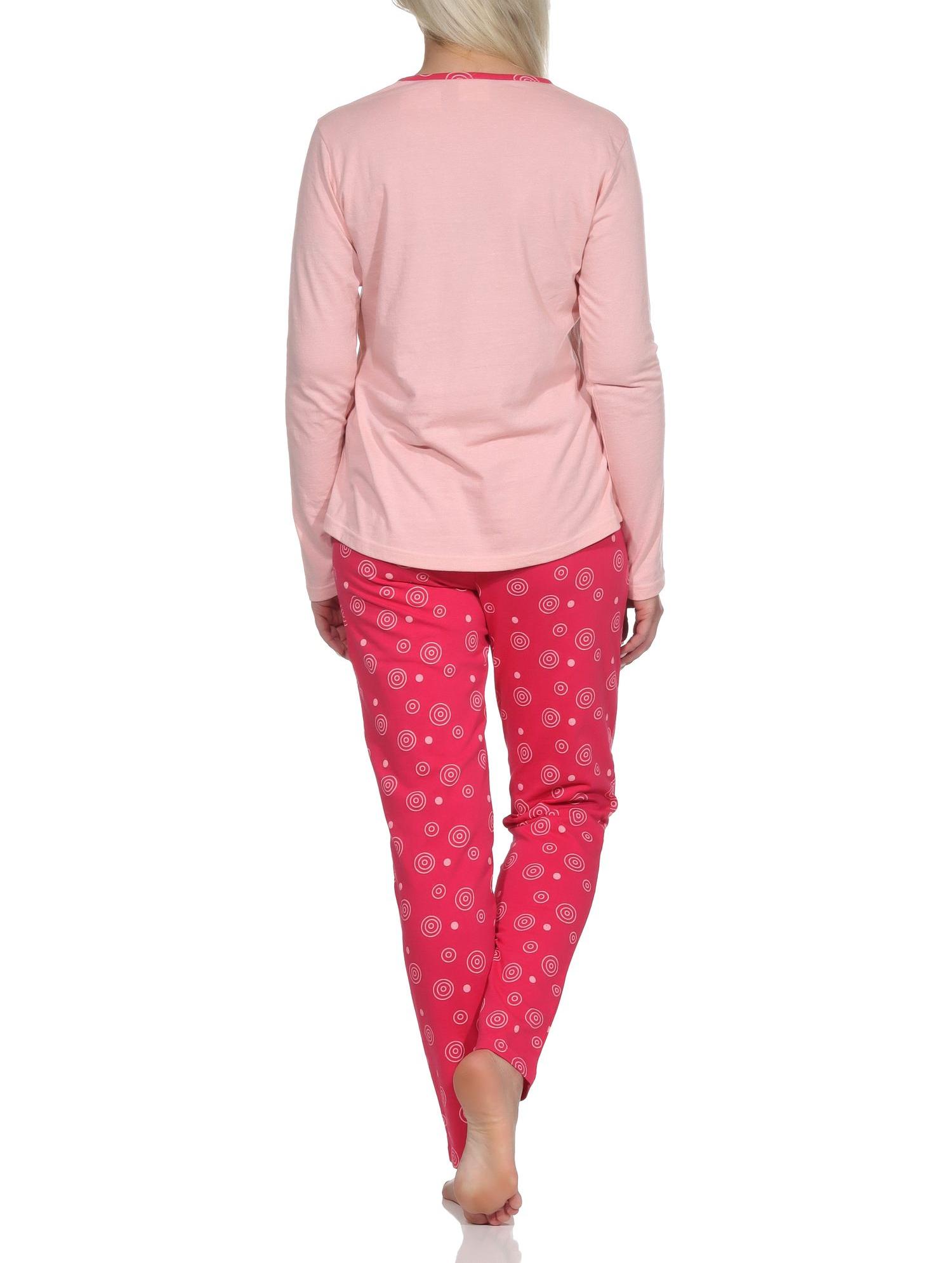Langer Damen Pyjama Schlafanzug mit Rundhals und niedlichem Eulen-Motiv – 123 201 10 802 Langer Damen Pyjama Schlafanzug mit Rundhals und niedlichem Eulen-Motiv