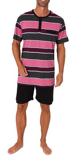 Normann Herren kurzarm Schlafanzug Shorty in toller Streifenoptik - auch in Übergrösse