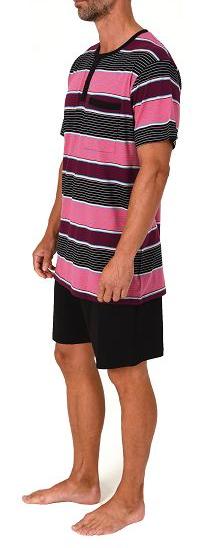 Normann Herren kurzarm Schlafanzug Shorty in toller Streifenoptik - auch in Übergrösse