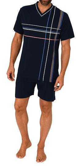Normann Herren kurzarm Schlafanzug Shorty Pyjama in toller Optik - auch in Übergrösse