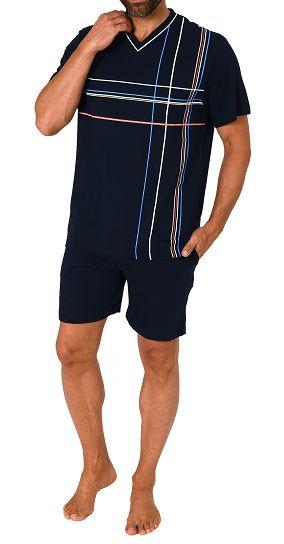 Normann Herren kurzarm Schlafanzug Shorty Pyjama in toller Optik - auch in Übergrösse