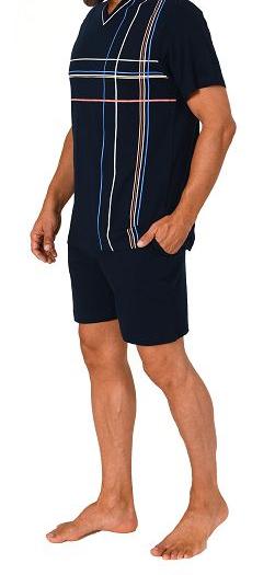 Normann Herren kurzarm Schlafanzug Shorty Pyjama in toller Optik - auch in Übergrösse