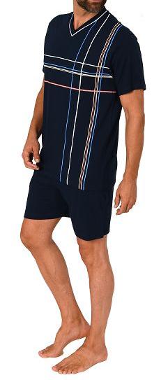 Normann Herren kurzarm Schlafanzug Shorty Pyjama in toller Optik - auch in Übergrösse