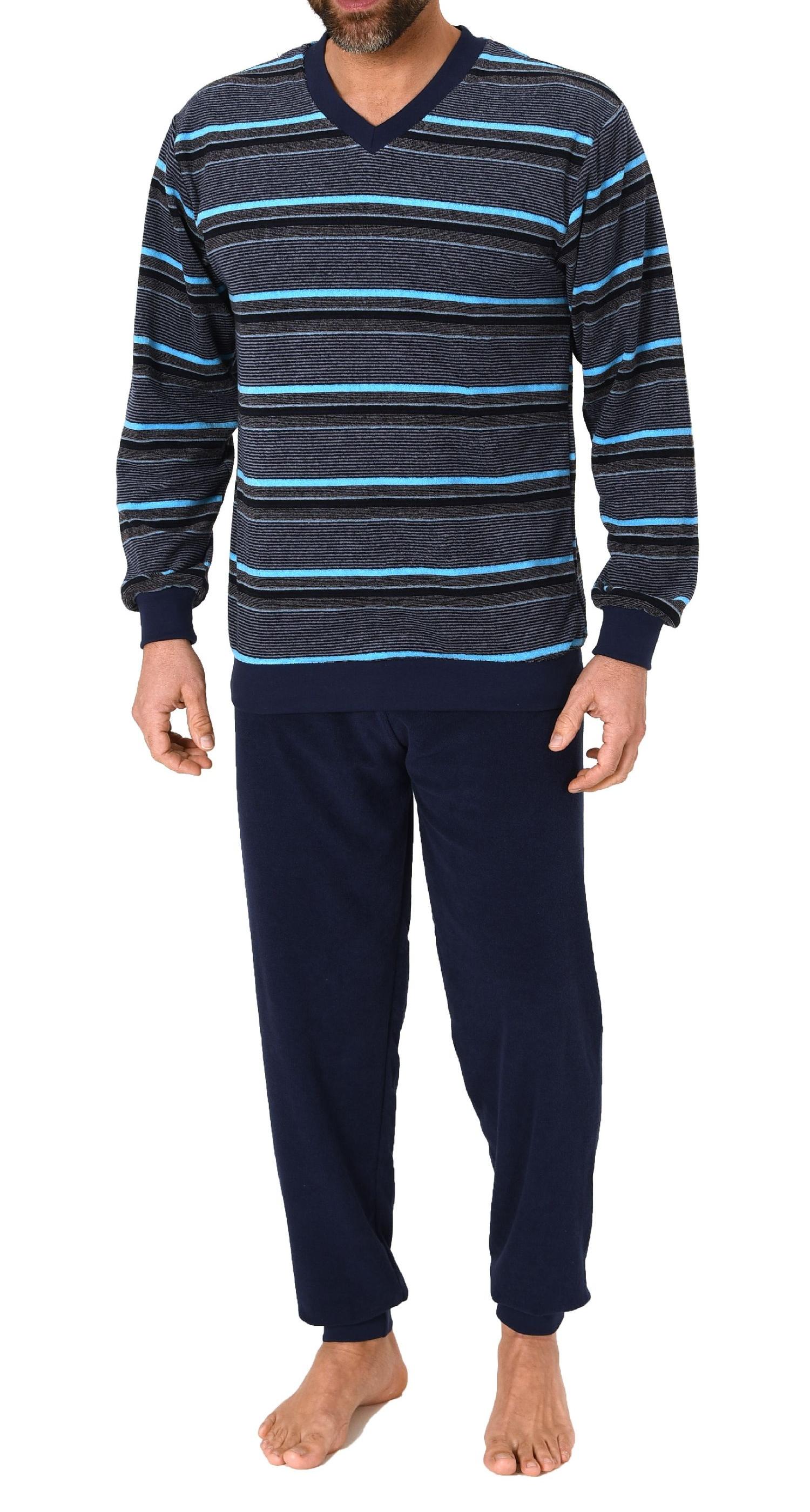 Normann Herren Schlafanzug mit Bündchen in Frottee Qualität - auch in Übergrössen