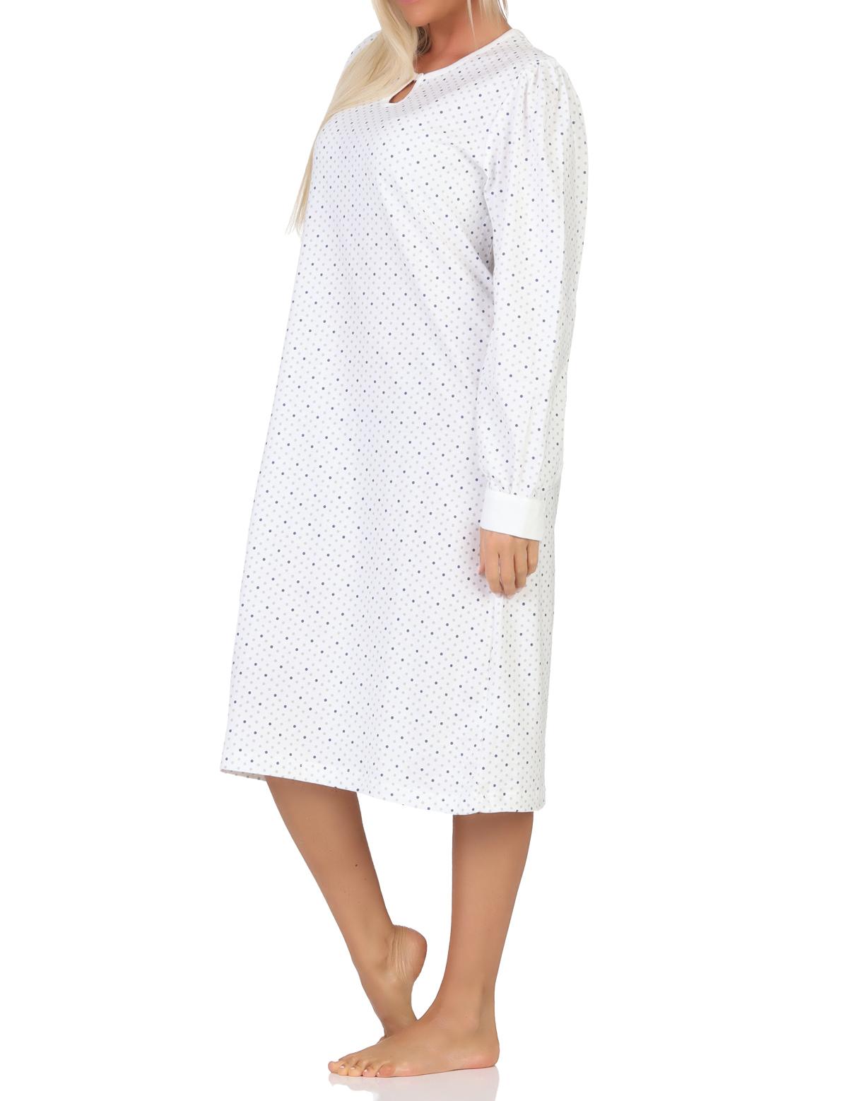 Normann Damen Nachthemd langarm in eleganter Punkte / Tupfen Optik