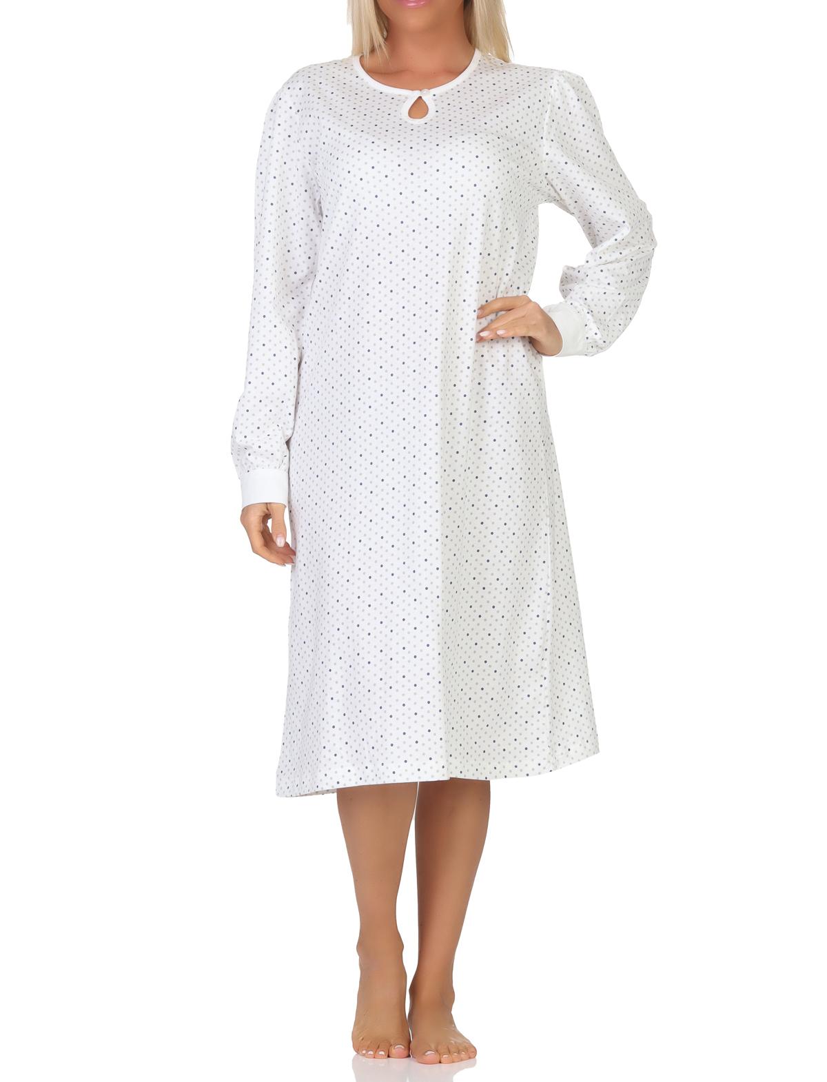 Normann Damen Nachthemd langarm in eleganter Punkte / Tupfen Optik