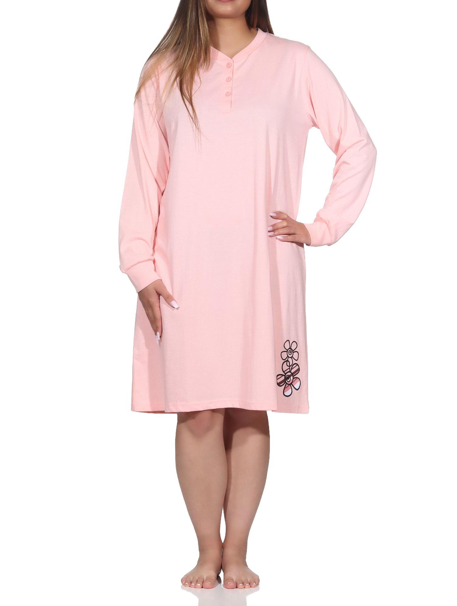 Normann Damen Nachthemd langarm mit Bündchen am Ärmel - auch in Übergrössen - 223 213 90 236 Normann Damen Nachthemd langarm mit Bündchen am Ärmel - auch in Übergrössen