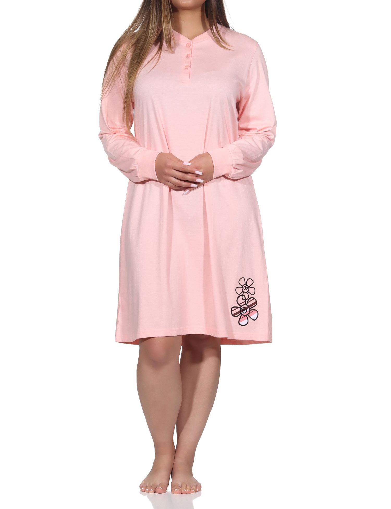 Normann Damen Nachthemd langarm mit Bündchen am Ärmel - auch in Übergrössen Normann Damen Nachthemd langarm mit Bündchen am Ärmel - auch in Übergrössen