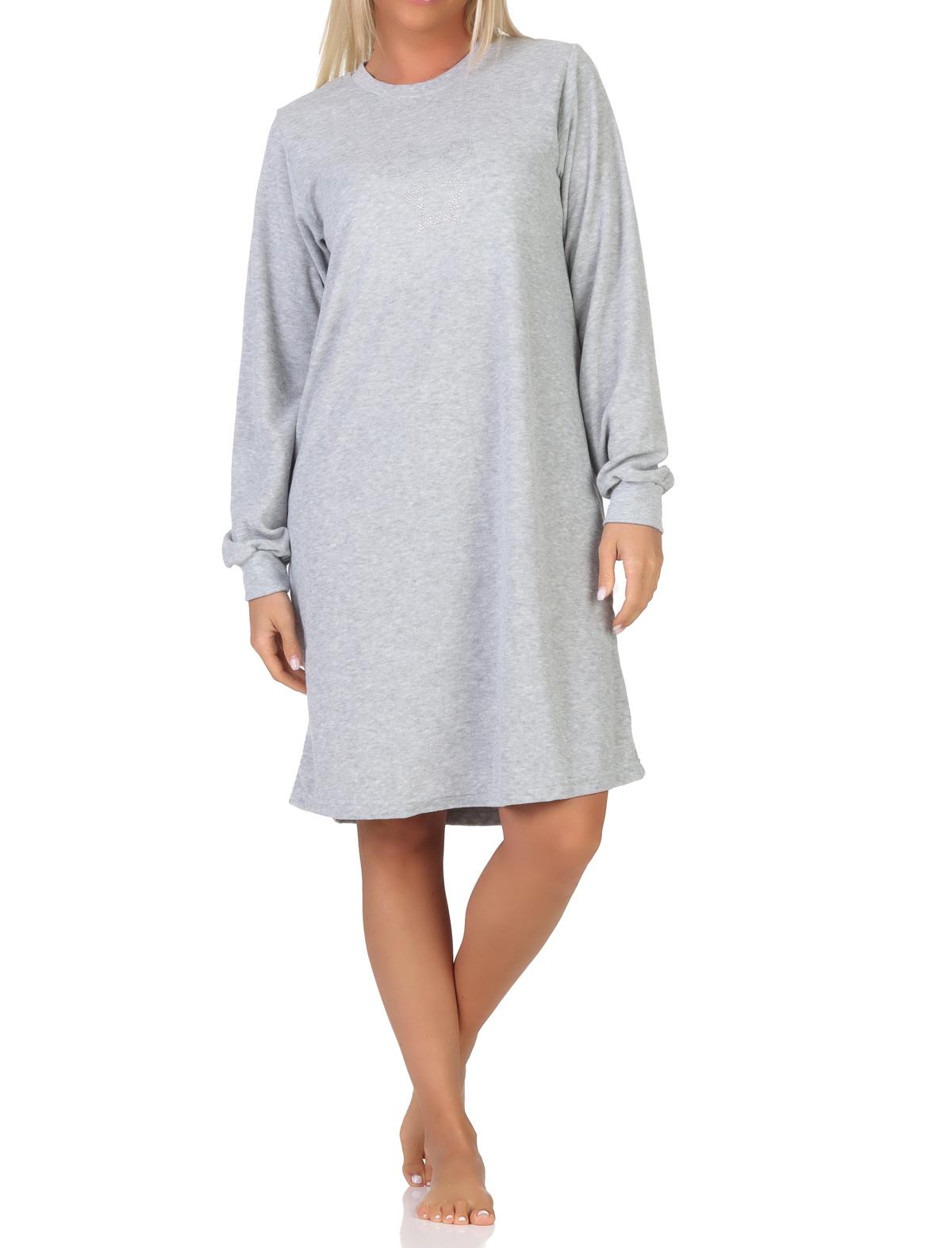 Normann Damen Frottee Nachthemd Hauskleid Loungewear mit Sternenmotiv - auch in Übergröße